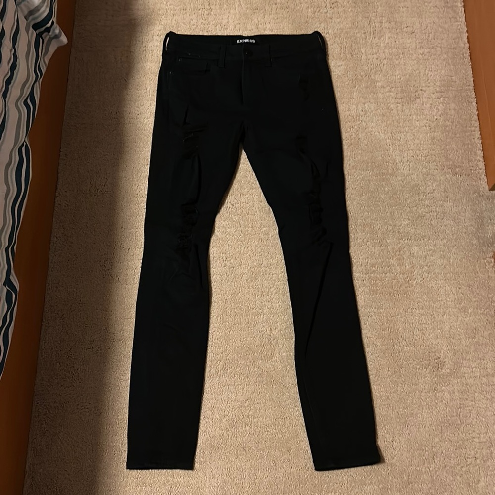 Express Black Ripped Jeans